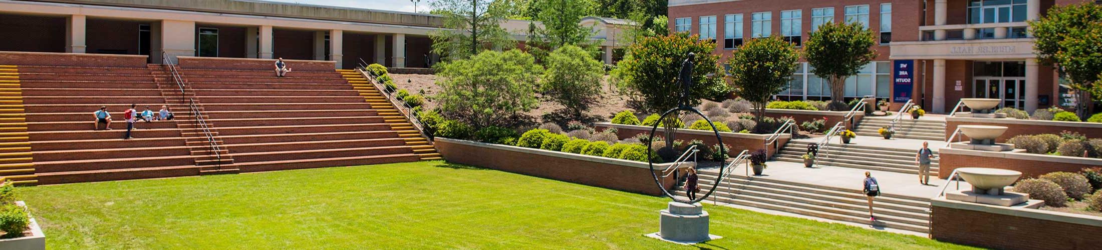 Lawn between student center and meisler hall